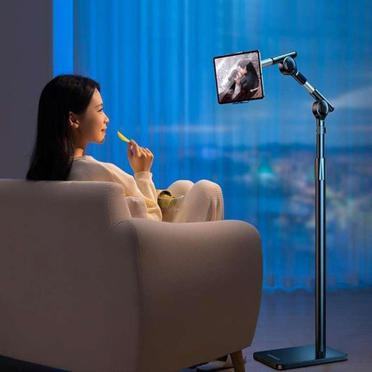 Coverzone iPad Uyumlu Tablet Tutucu Ayarlanabilir Zemin Standı, Tablet Zemin Standı Siyah Geniş Uyumluluk Ellerinizi Ev İçin Serbest Bırakın 155cm Siyah Renk 155-Black (155-Black)