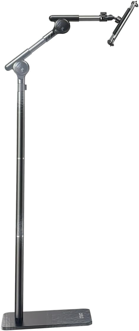 Coverzone iPad Uyumlu Tablet Tutucu Ayarlanabilir Zemin Standı, Tablet Zemin Standı Siyah Geniş Uyumluluk Ellerinizi Ev İçin Serbest Bırakın 155cm Siyah Renk 155-Black (155-Black)
