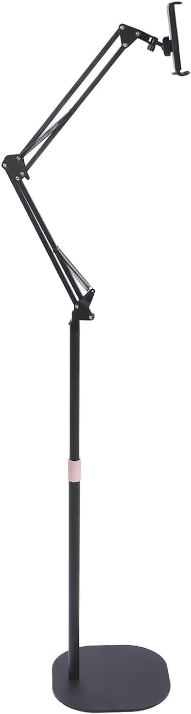 Coverzone iPad Uyumlu Tablet Tutucu Ayarlanabilir Zemin Standı, Tablet Zemin Standı Siyah Geniş Uyumluluk Ellerinizi Ev İçin Serbest Bırakın 155cm Siyah Renk 155-Black (155-Black)