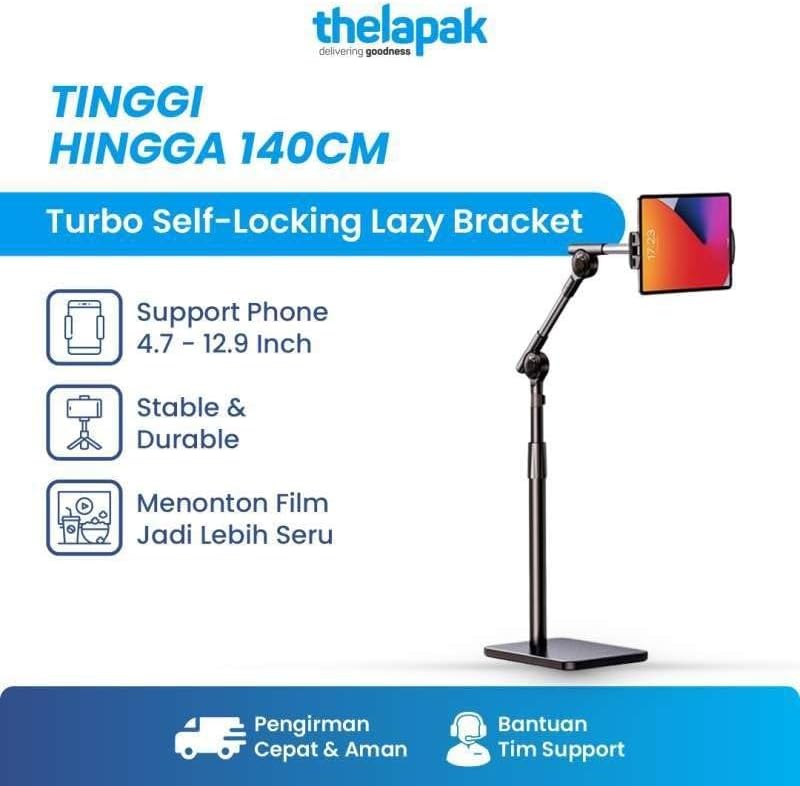 Coverzone iPad Uyumlu Tablet Tutucu Ayarlanabilir Zemin Standı, Tablet Zemin Standı Siyah Geniş Uyumluluk Ellerinizi Ev İçin Serbest Bırakın 155cm Siyah Renk 155-Black (155-Black)