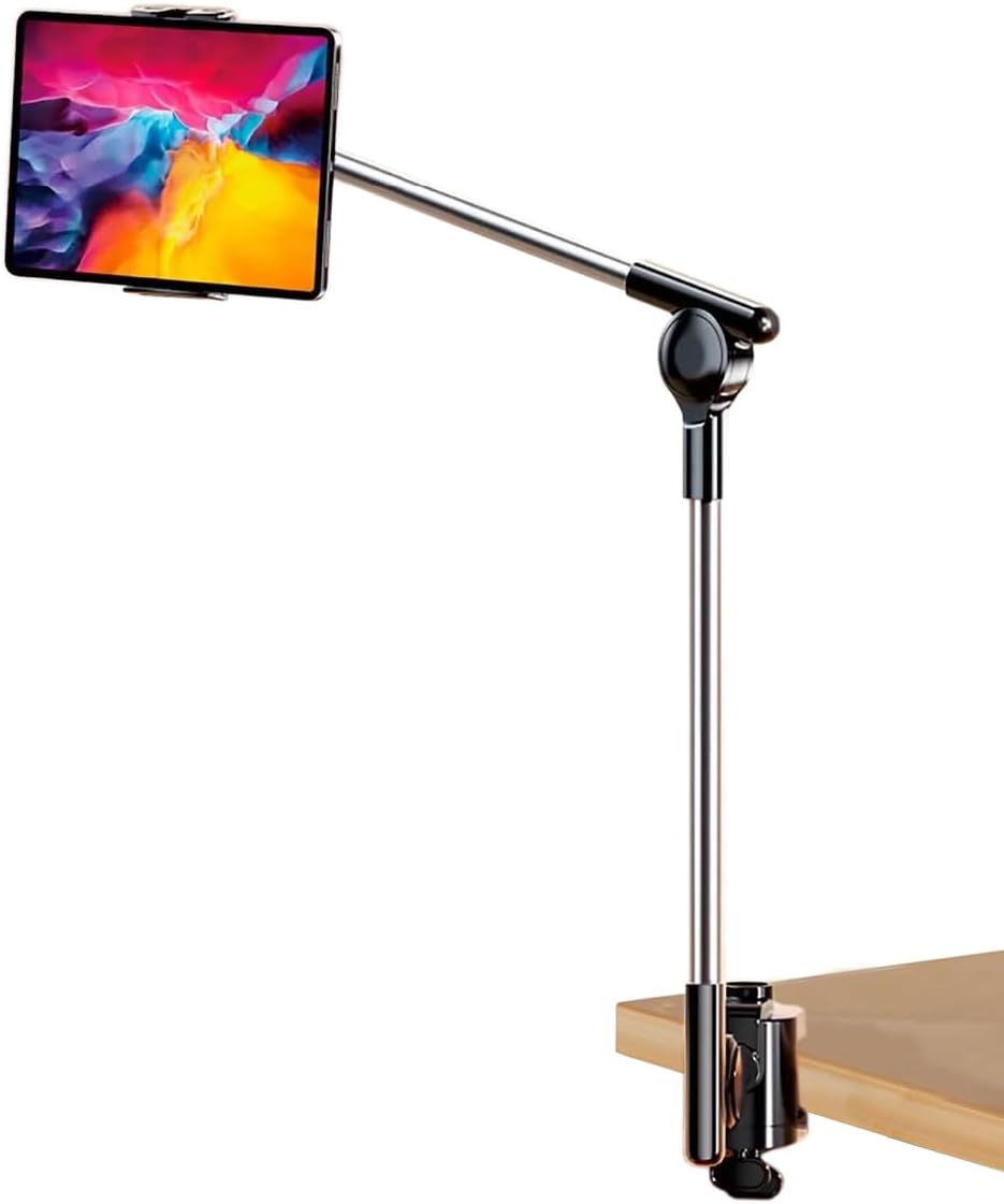 Coverzone iPad Uyumlu Tablet Tutucu Ayarlanabilir Zemin Standı, Tablet Zemin Standı Siyah Geniş Uyumluluk Ellerinizi Ev İçin Serbest Bırakın 155cm Siyah Renk 155-Black (155-Black)