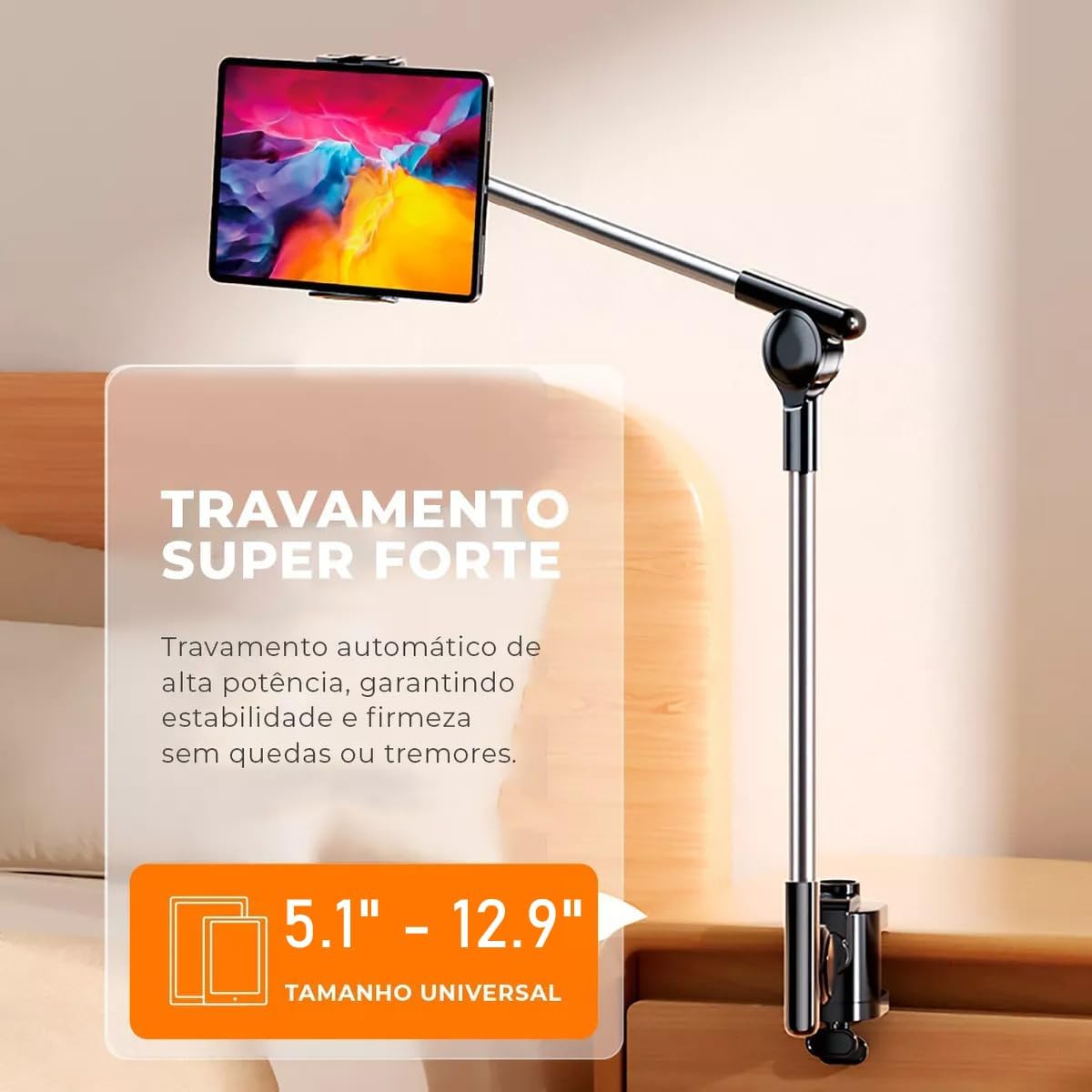 Coverzone iPad Uyumlu Tablet Tutucu Ayarlanabilir Zemin Standı, Tablet Zemin Standı Siyah Geniş Uyumluluk Ellerinizi Ev İçin Serbest Bırakın 155cm Siyah Renk 155-Black (155-Black)