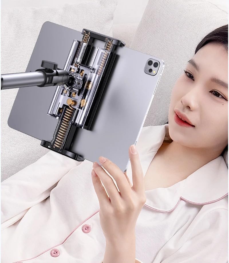 Coverzone iPad Uyumlu Tablet Tutucu Ayarlanabilir Zemin Standı, Tablet Zemin Standı Siyah Geniş Uyumluluk Ellerinizi Ev İçin Serbest Bırakın 155cm Siyah Renk 155-Black (155-Black)