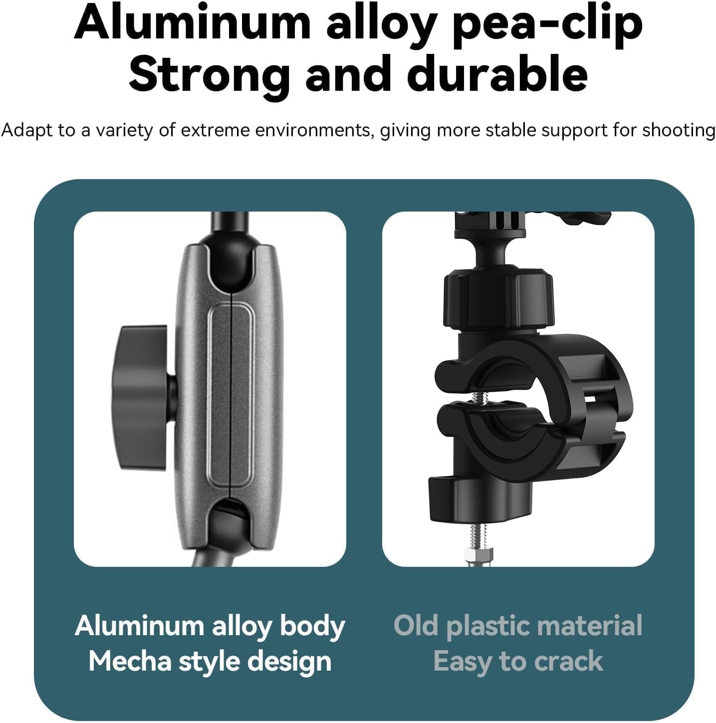 TELESIN Motosiklet Gidonu Bisiklet Montaj Kelepçeleri için GoPro Hero 13 12 11 10 9 DJI OSMO Action 5 Pro 4 3 Insta360,360° Çift Top Başlı Kelepçe Tutucu 1/4-20 mm Kamera ve Telefon için Adaptör