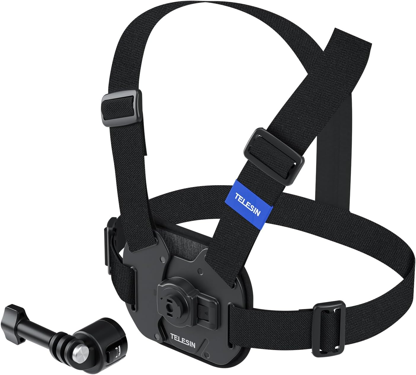 TELESIN Aksiyon Kamera Göğüs Askısı (Vest Chest) | Hızlı Çıkarılabilir Yelek Göğüs Kayışı | GoPro 13/12/11/10/9/8/7/6/5, Osmo Action 3/4/5 Pro, Insta360 Modelleri ile uyumludur (Gri)