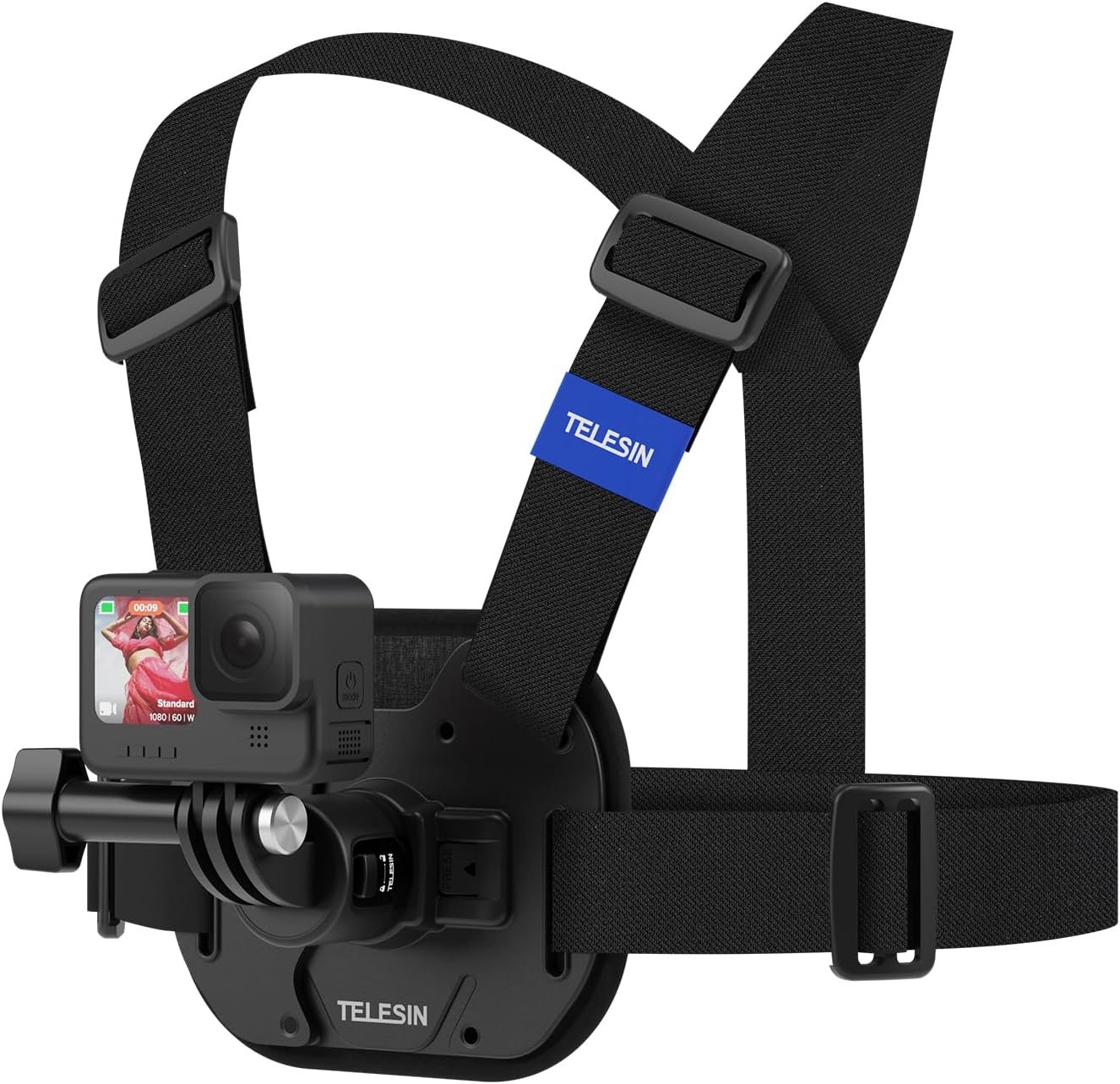 TELESIN Aksiyon Kamera Göğüs Askısı (Vest Chest) | Hızlı Çıkarılabilir Yelek Göğüs Kayışı | GoPro 13/12/11/10/9/8/7/6/5, Osmo Action 3/4/5 Pro, Insta360 Modelleri ile uyumludur (Gri)