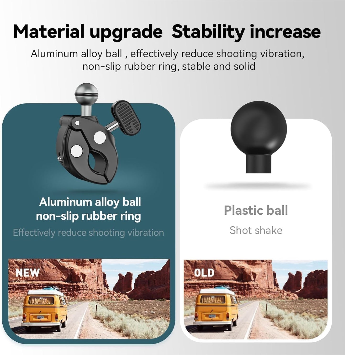 TELESIN Motosiklet Gidonu Bisiklet Montaj Kelepçeleri için GoPro Hero 13 12 11 10 9 DJI OSMO Action 5 Pro 4 3 Insta360,360° Çift Top Başlı Kelepçe Tutucu 1/4-20 mm Kamera ve Telefon için Adaptör