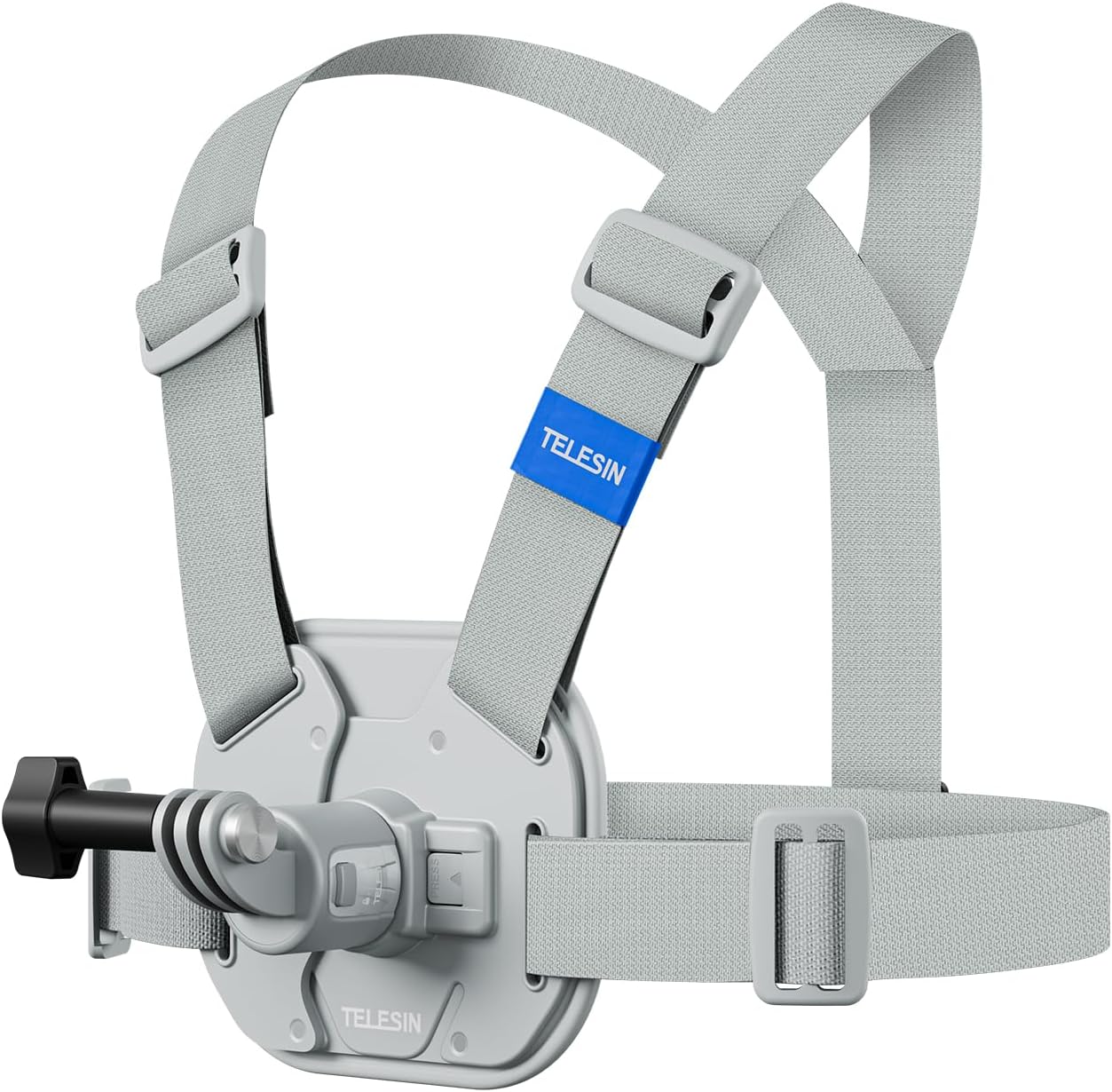 TELESIN Aksiyon Kamera Göğüs Askısı (Vest Chest) | Hızlı Çıkarılabilir Yelek Göğüs Kayışı | GoPro 13/12/11/10/9/8/7/6/5, Osmo Action 3/4/5 Pro, Insta360 Modelleri ile uyumludur (Gri)